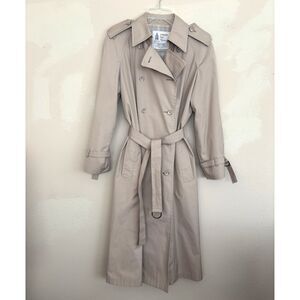 London Fog Maincoat Beige All Weather Trench Coat Sz 10 Reg Old Money Vintage
